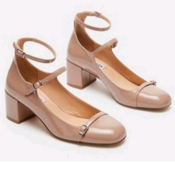 Steve Madden Sabrina Tan Patent Strappy Mary Janes - Picture 1 of 13